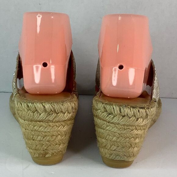 Andre Assous Snake Print Leather Wedge Espadrilles Summer Tan Sandal Sz US 9.5 - Picture 6 of 11
